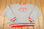 Vintage 1990s Indiana Hoosiers Crewneck Sweatshirt Men's L  NCAA College Spellout  90s Minnesota Embroidery Collegiate Sweater