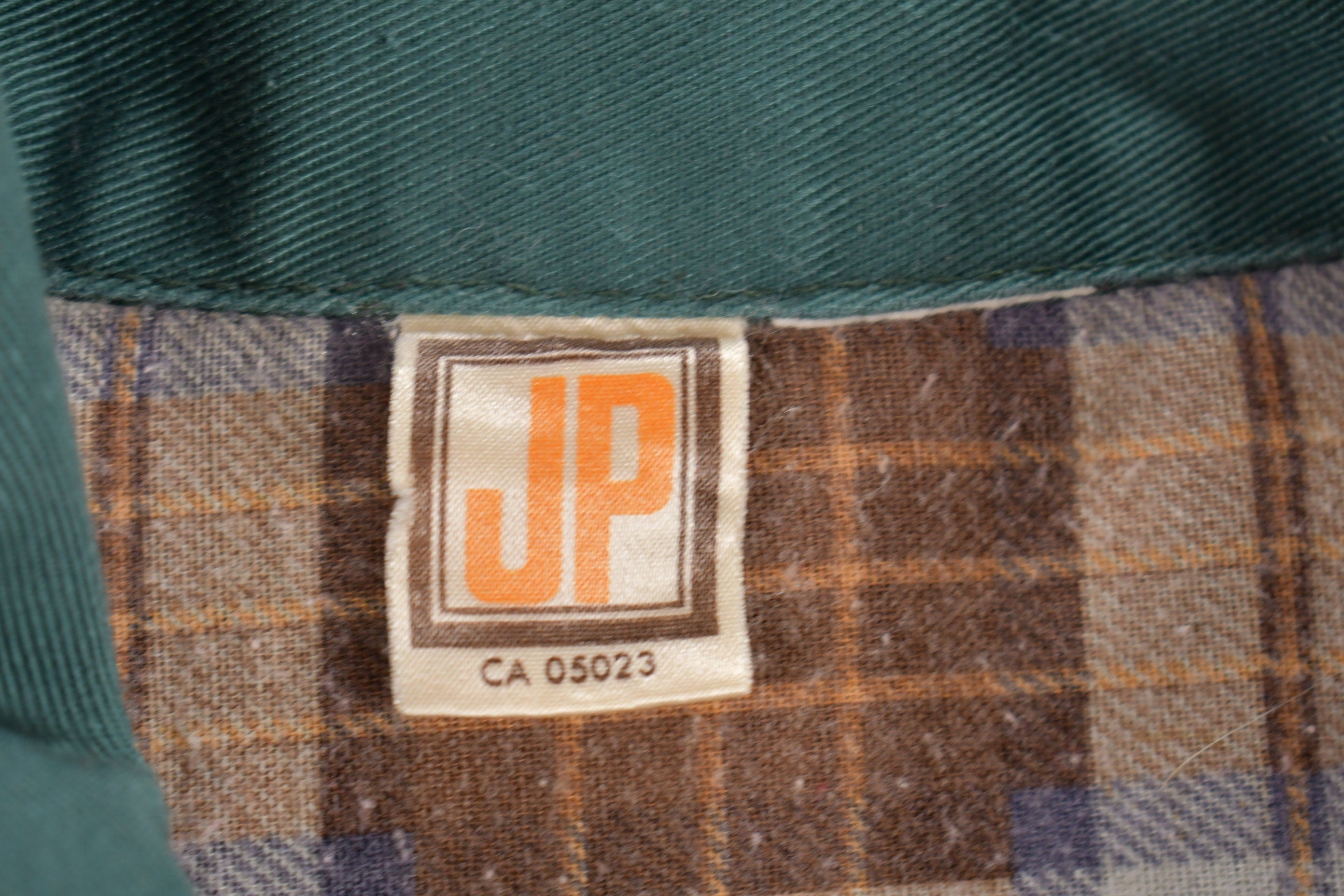 Vintage 1970s JP Plaid Lined Light Jacket  True Vintage  Workwear  Talon Zipper  Vintage Windbreaker