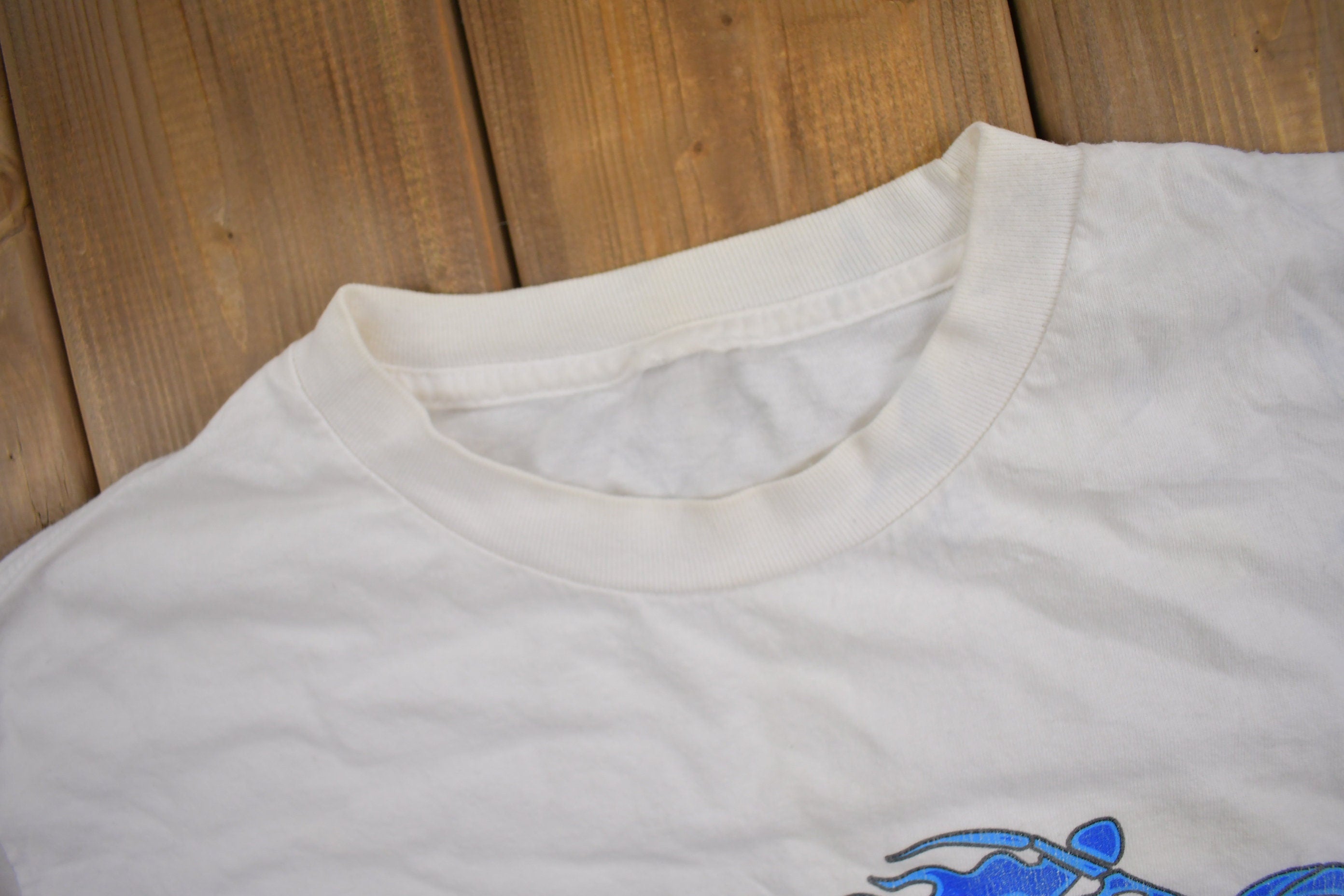 Vintage 1999 Flaming Chopper Long Sleeve Graphic T-Shirt