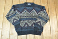 Vintage 1990s Navigator Knit Abstract Pattern Crewneck Sweater Made In 90s Crewneck
