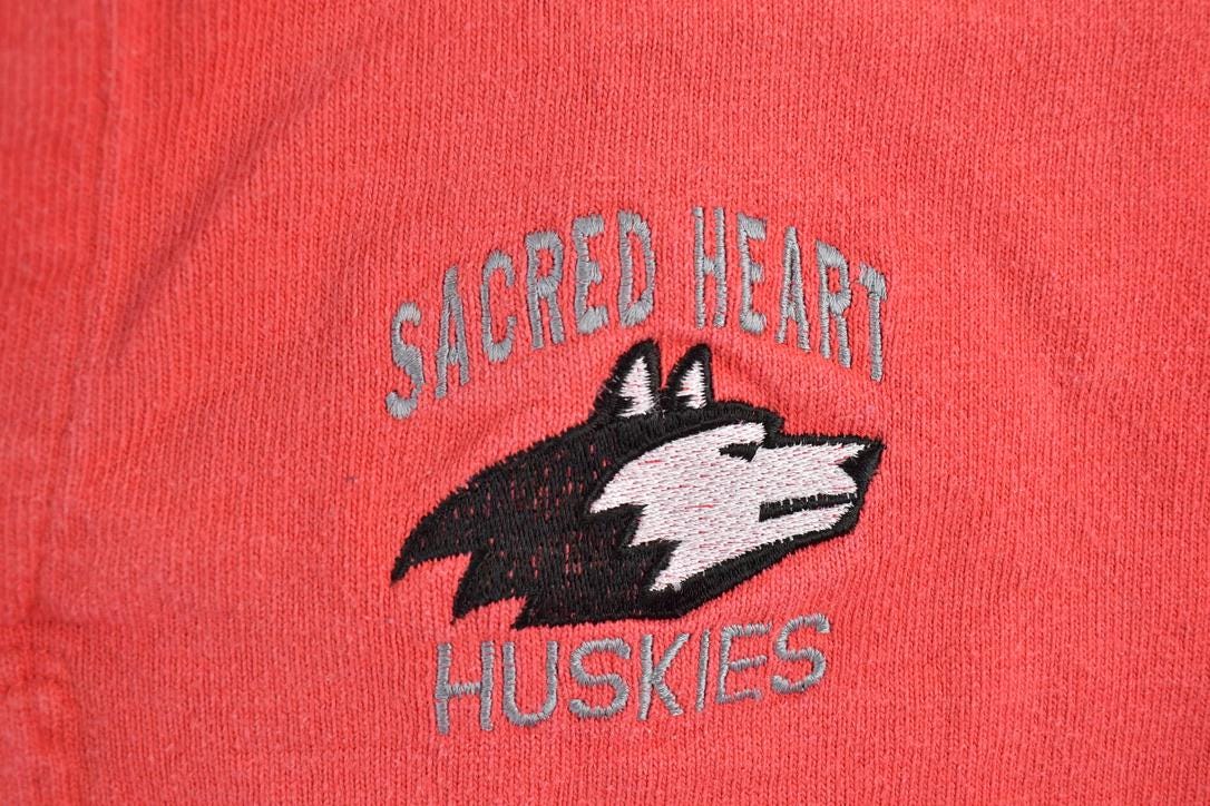 Vintage 1990s Sacred Heart Huskies Button Up Rugby Shirt