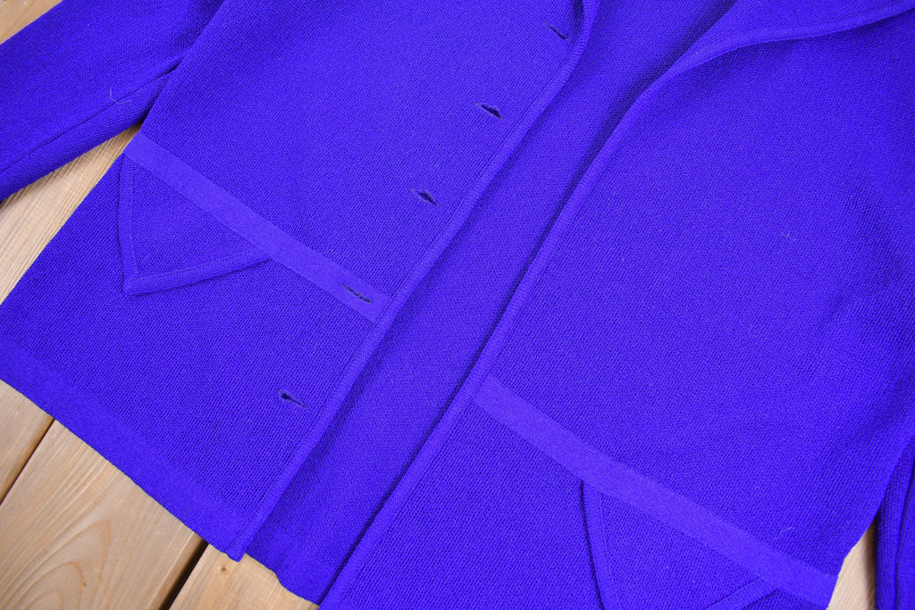 Vintage 1980s Castleberry Collared Cardigan Sweater