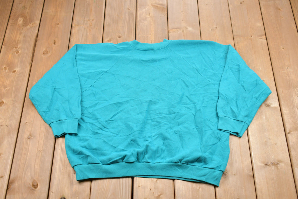 Vintage 1980s Fruit of the Loom Blank Raglan Crewneck Sweatshirt