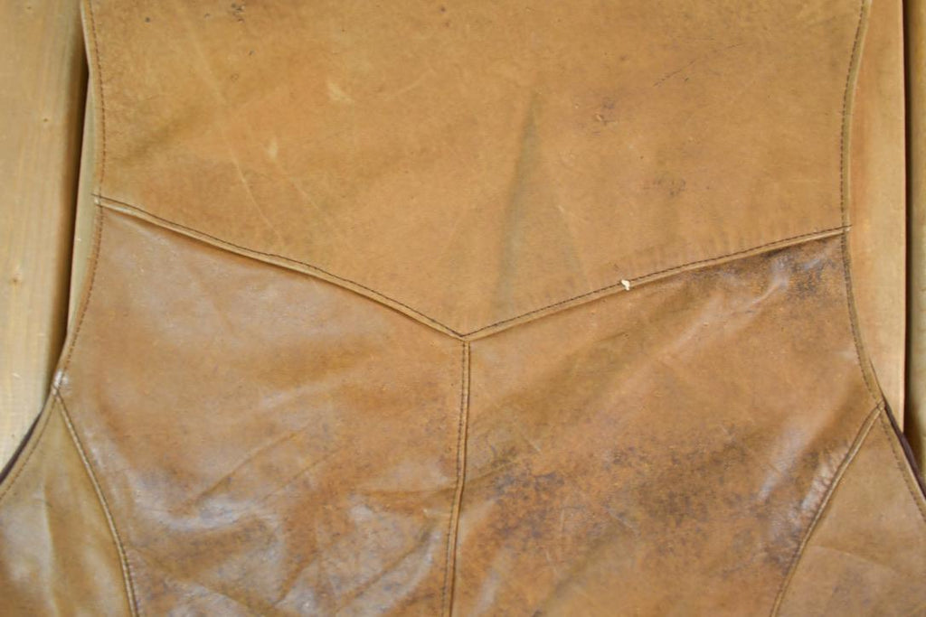 Vintage 1990s Lariat Leather Perfectly Distressed Western Cowboy Vest Made In USA