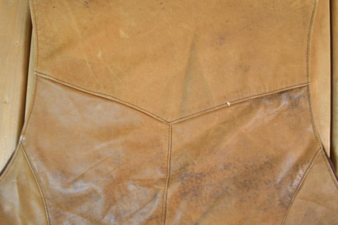 Vintage 1990s Lariat Leather Perfectly Distressed Western Cowboy Vest Made In USA