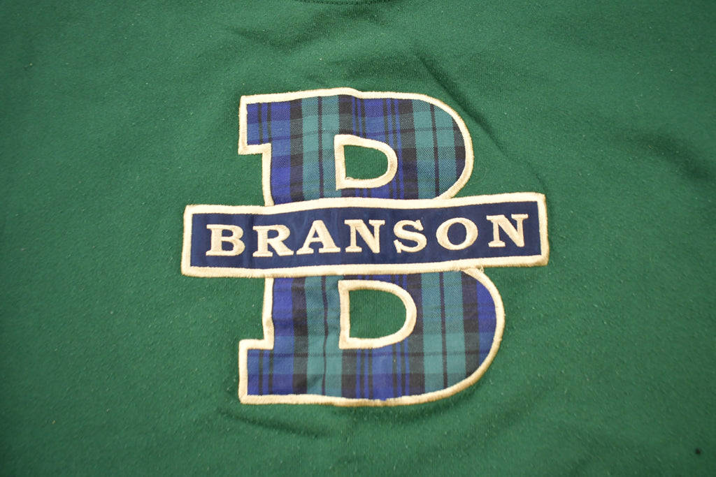 Vintage 1990s Branson University Collegiate Crewneck / Embroidered / Made In USA / Sportswear / Americana