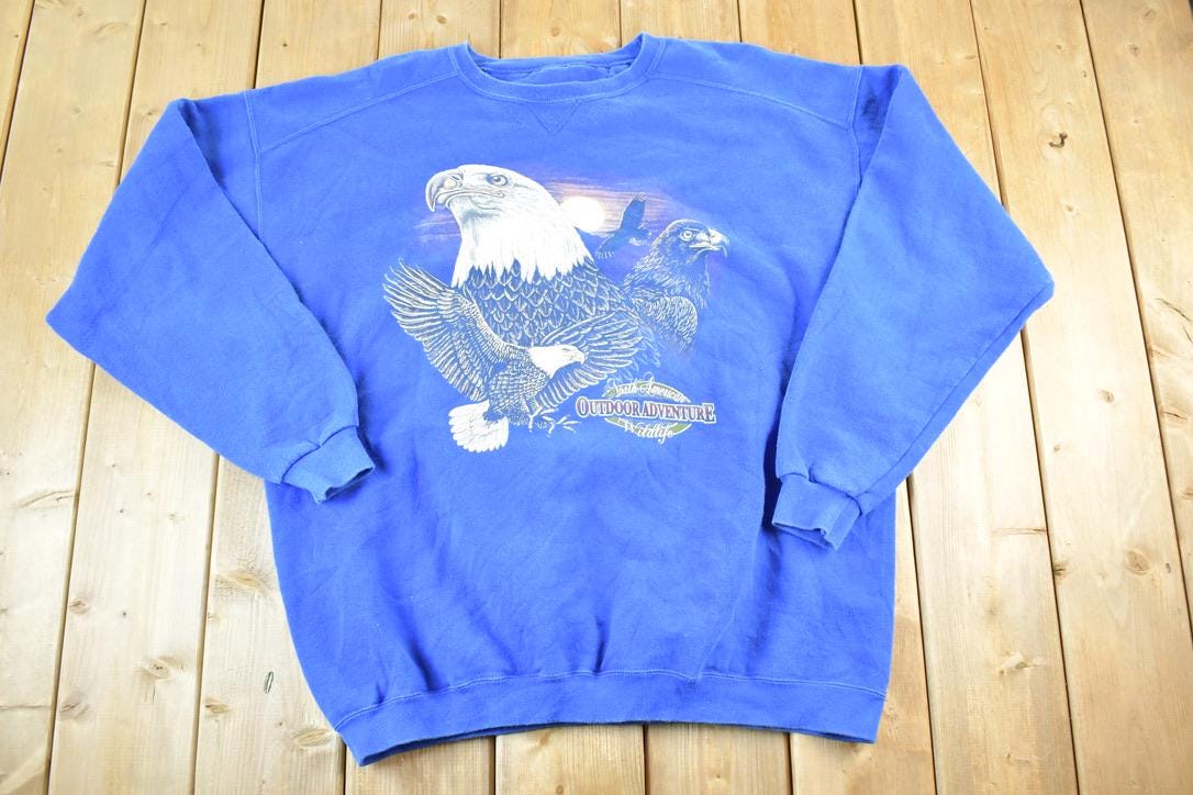 Vintage 1990s Bald Eagle Outdoor Advantage Crewneck Sweatshirt Mens XL