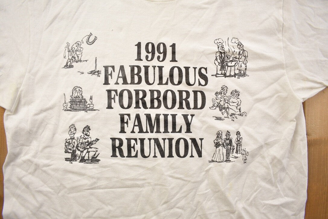 Vintage 1991 Fabulous Forbord Family Reunion Graphic T Shirt