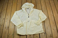 Vintage 1990s Nike Pullover Cream Hooded Windbreaker Jacket