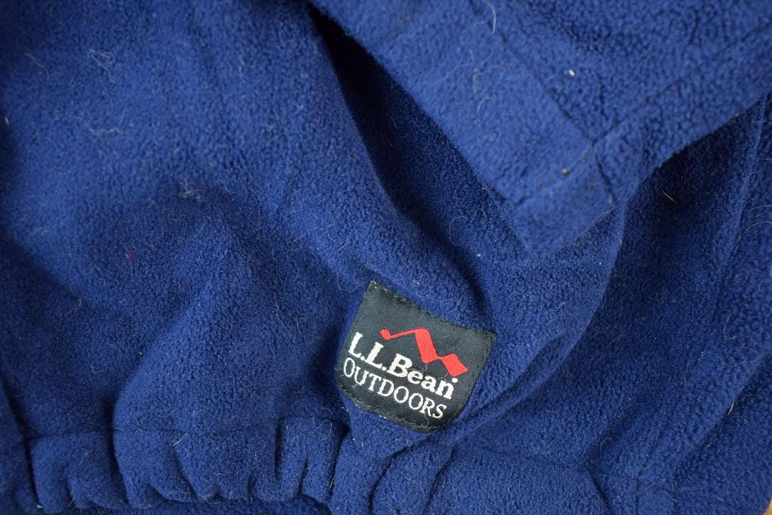 Vintage 1990s LL Bean Quarter Zip Fleece Outdoorsman Sweater