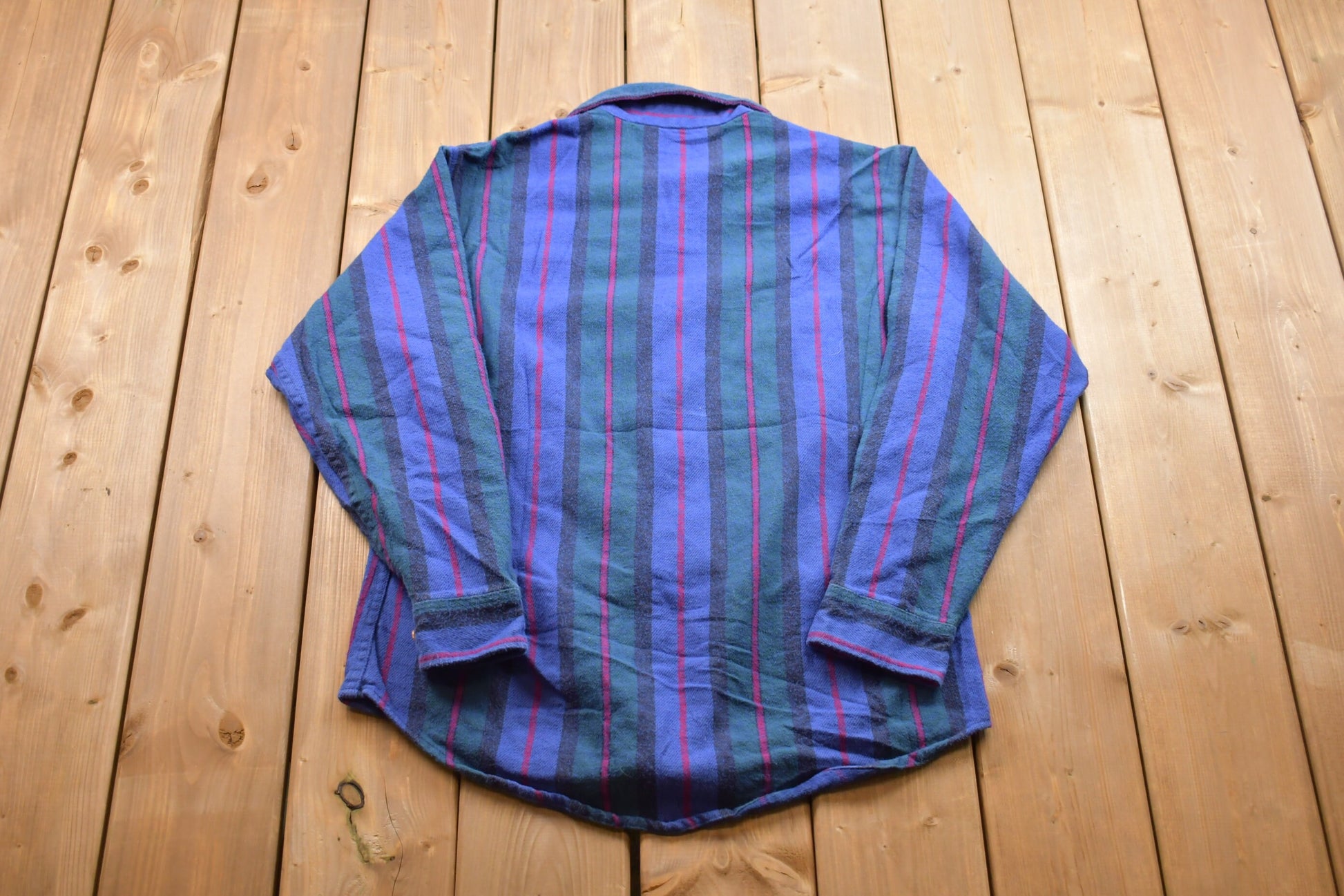 Vintage 1990s Big Mac Button Up Shirt / Made in / 1990s Button Up / Vintage Warm Flannel / Casual Wear / Workwear / Striped Button Up