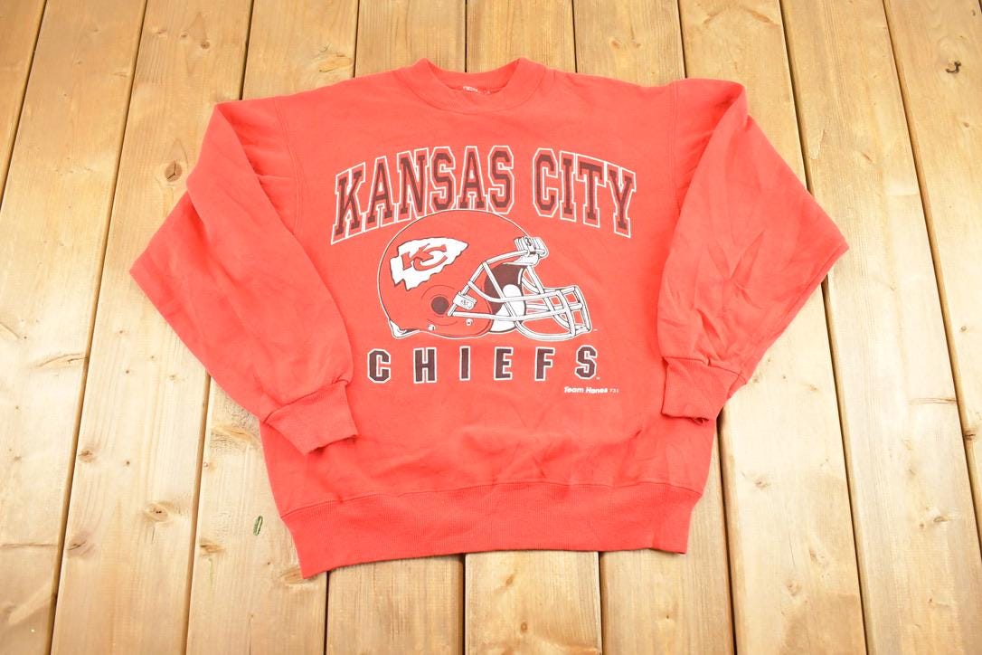 Vintage 1990s Kansas City Chiefs Crewneck Sweatshirt Men's M / 90s NFL Football / Sportswear / Gridiron / Super Bowl