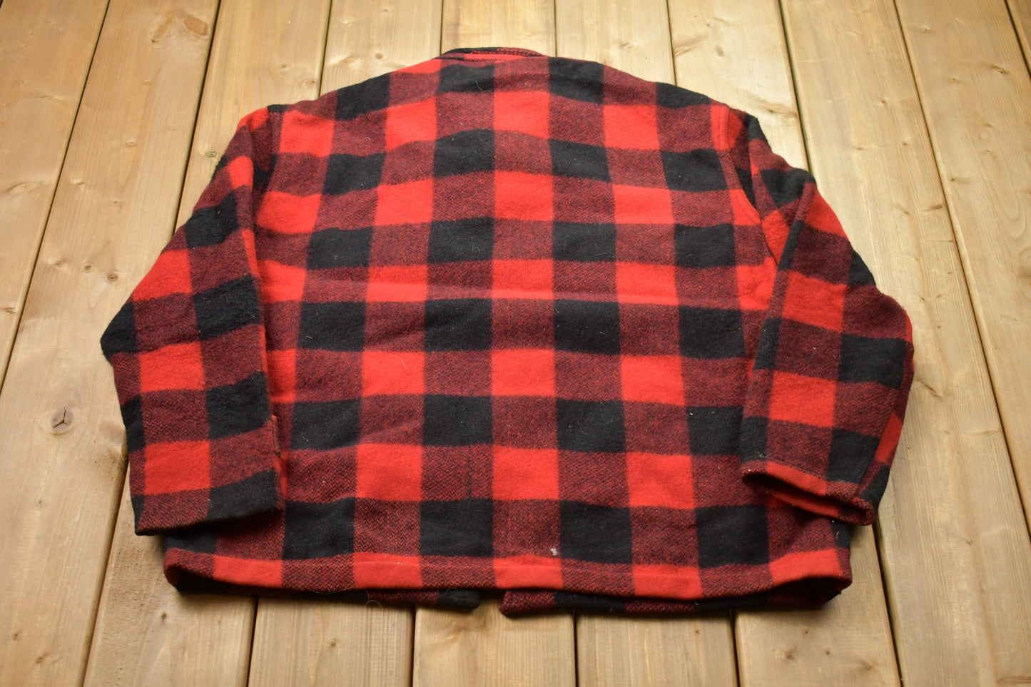 Vintage 1980s Brother Buffalo Plaid 100% Wool Jacket / Wool Jacket / Vintage 80s Jacket / Pattern Print / Outdoor / Winter / Union Made