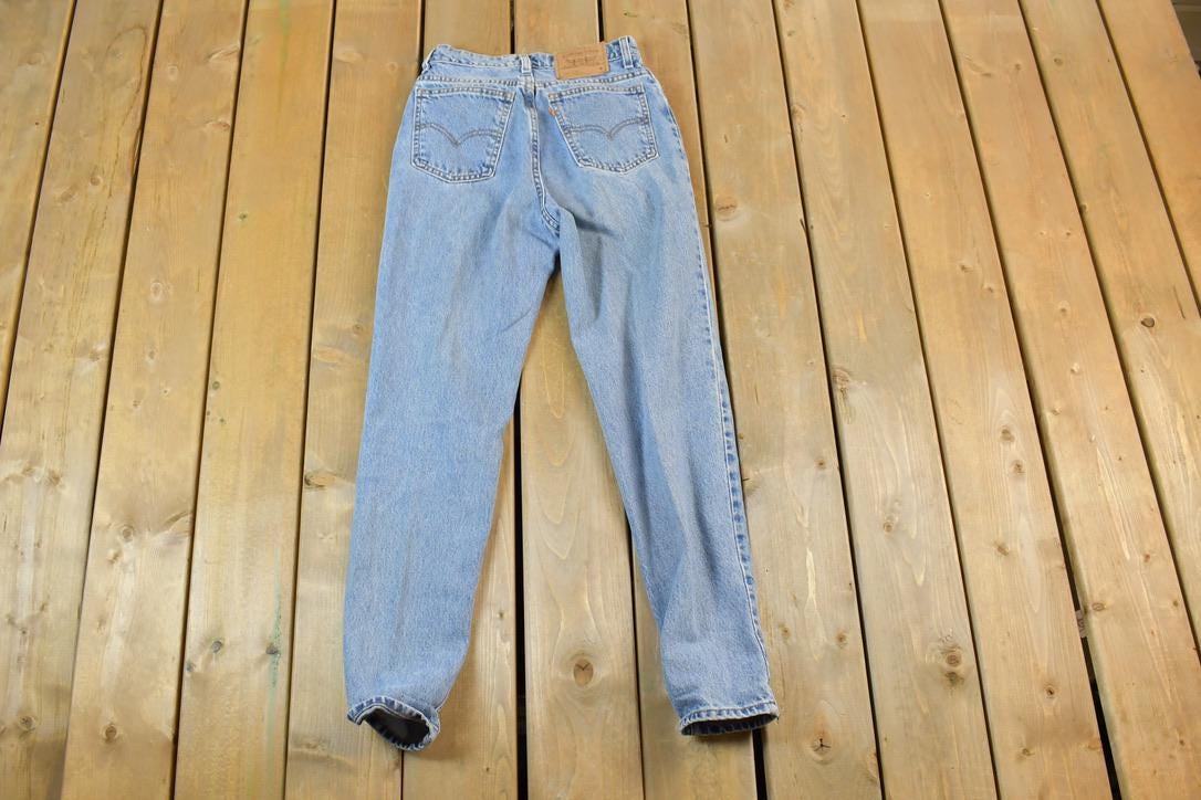 Vintage 1990s Levi Strauss 912 Orange Tab Slim Fit Tapered Leg Denim Jeans Size 28 x 28