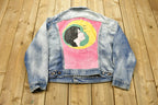 Vintage 1990s Levi's Acid Wash Custom Painted Denim Jean Jacket