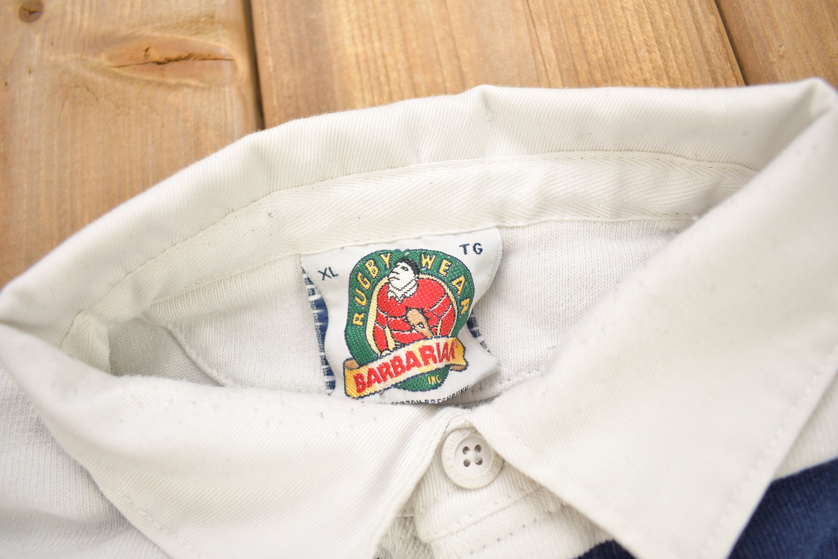 Vintage 1990s H Embroidered Color Block Rugby Sweatshirt