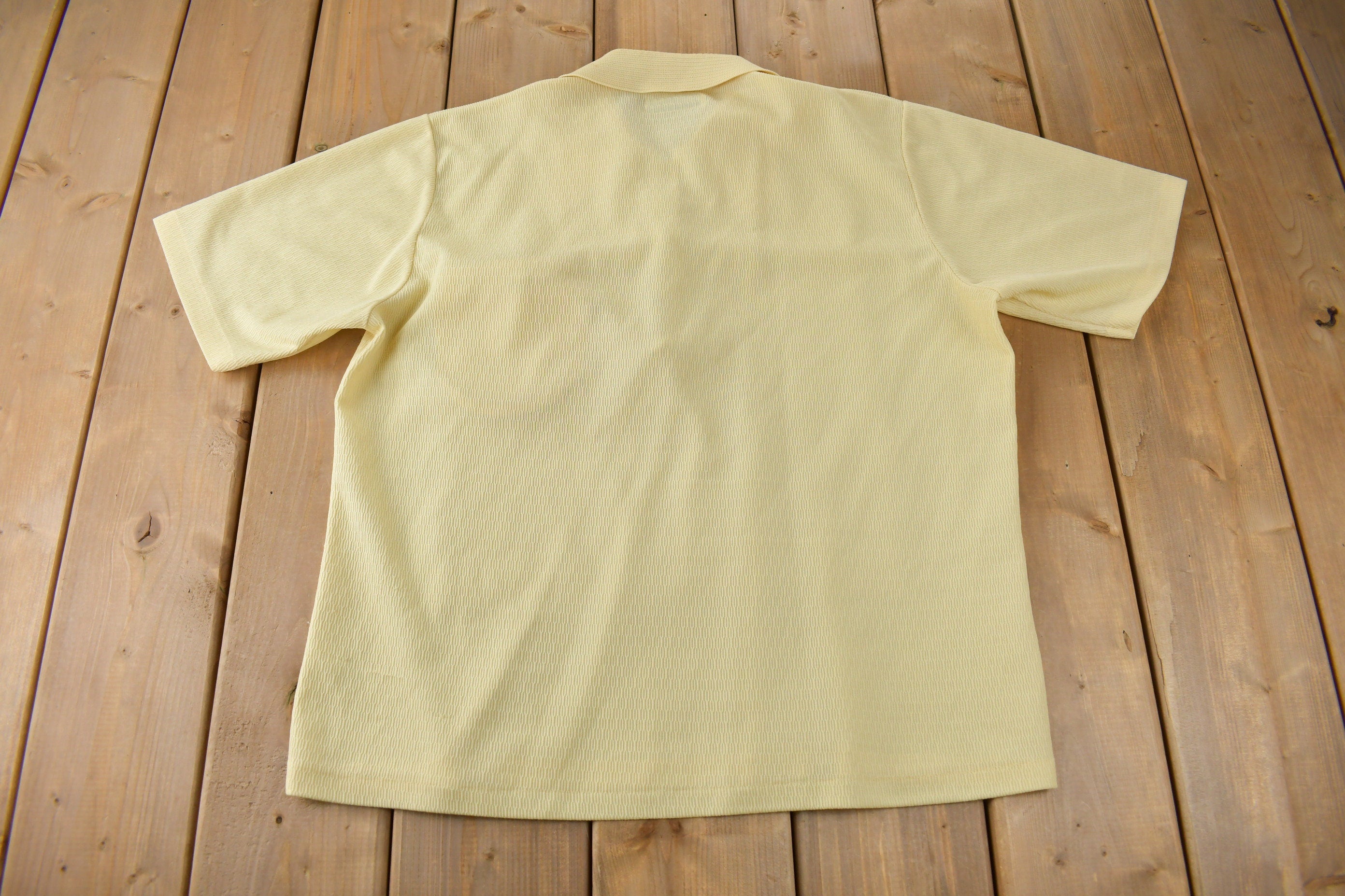 True Vintage 1960s Edward's Of California Half Zip Daggar Collar Shirt Size M