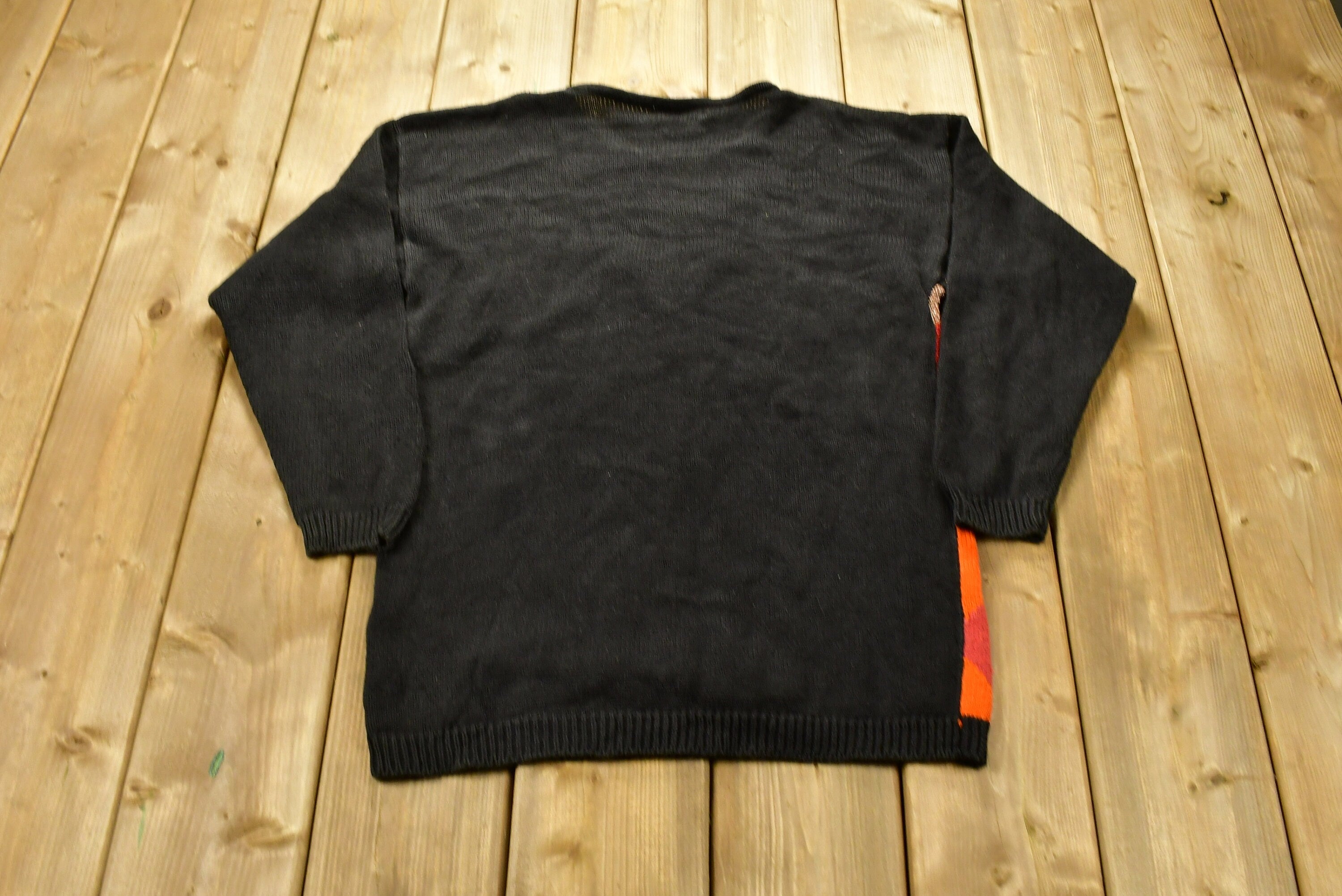 Vintage 1980s XES-NY Color Block Textured Knitted Sweater