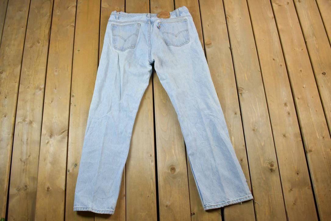 Vintage 1960s Levi Strauss 505 Orange Tab Denim Jeans Size 31 x 30 Made In USA