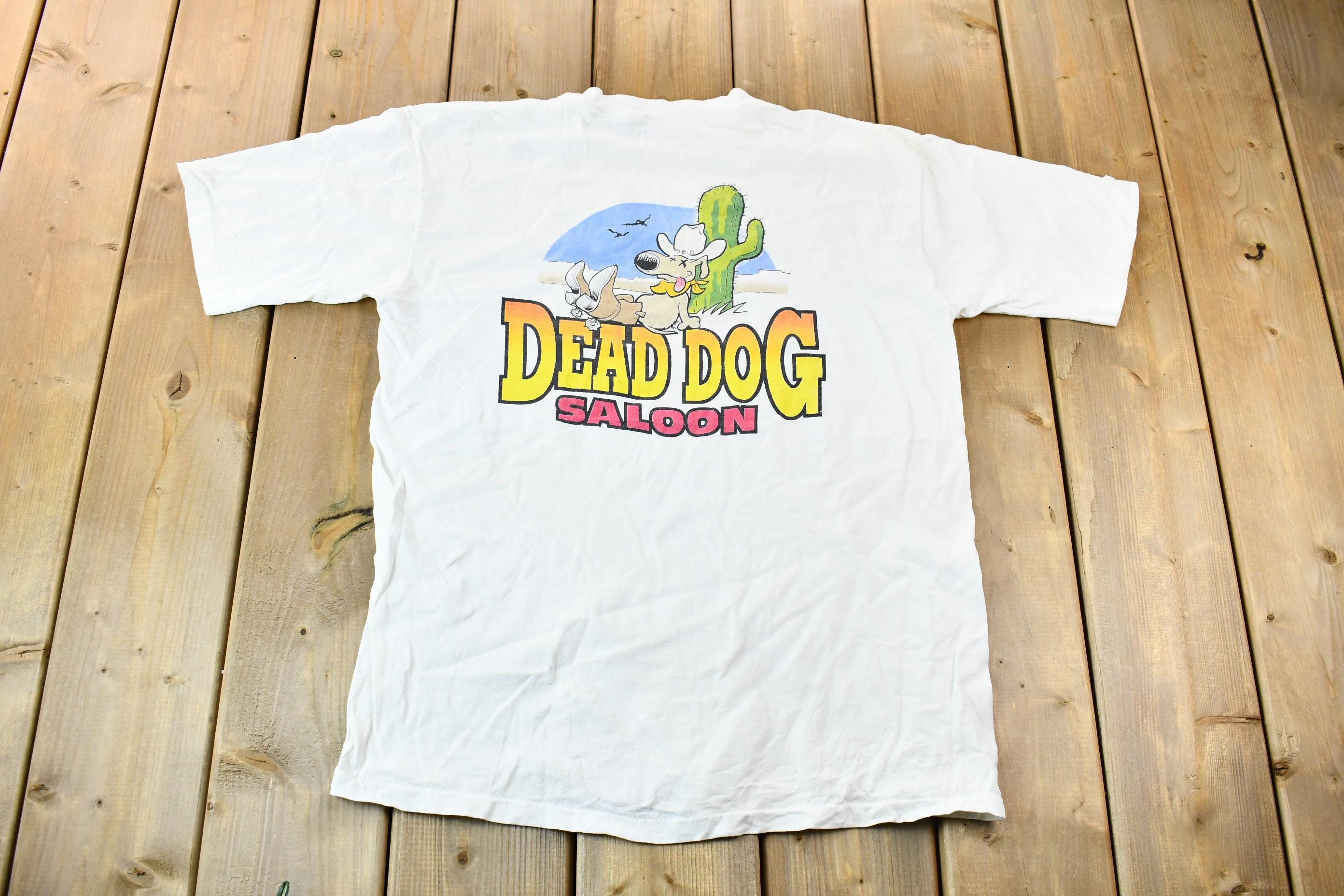 Vintage 1990s Dead Dog Saloon Myrtle Beach South Carolina Souvenir Single Stitch Graphic Travel T-Shirt