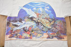 Vintage 1990s Dolphins Turtle Sea Fish Theme Graphic T-Shirt