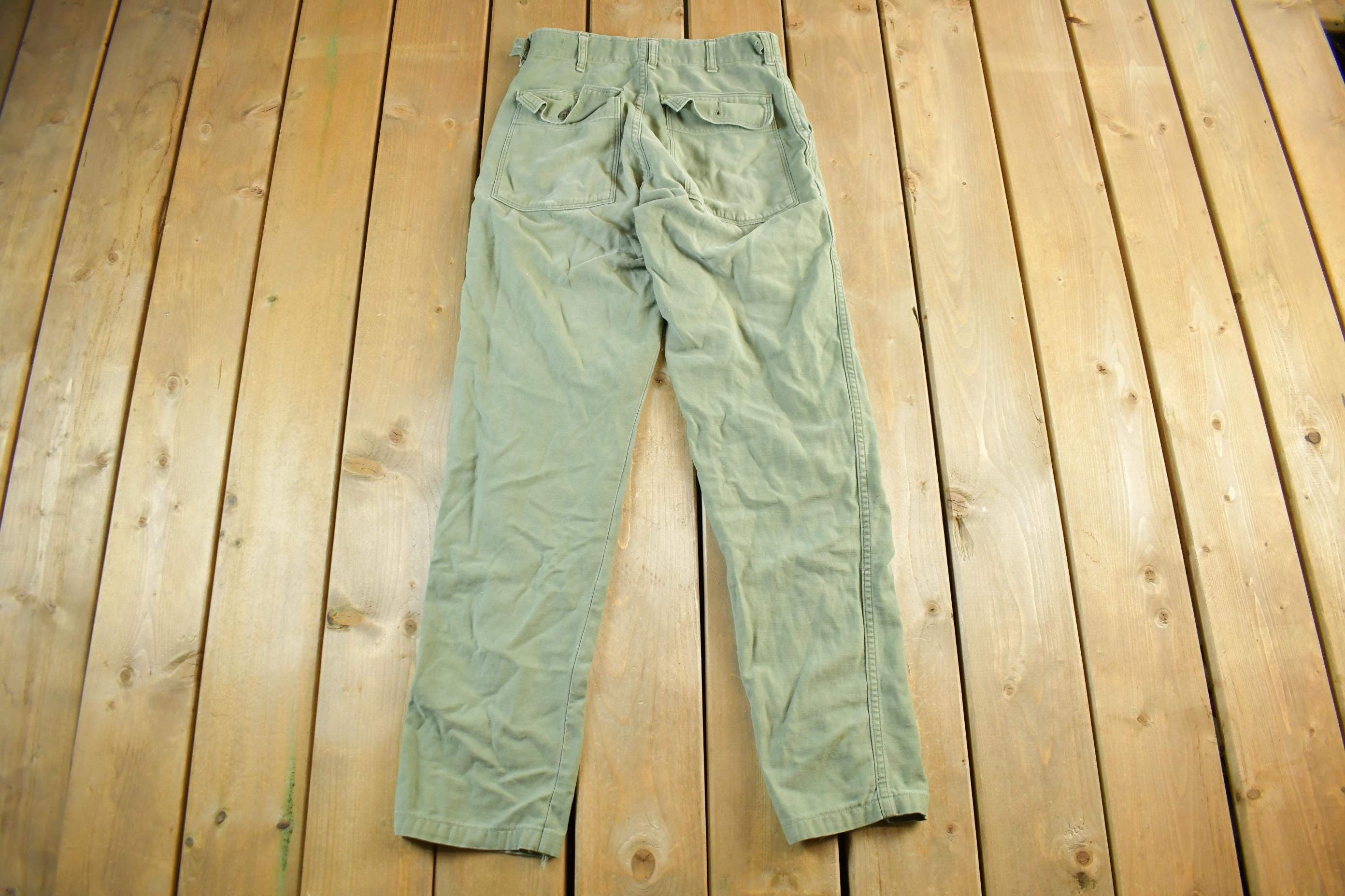 Vintage 1970s Military OG-107 Sateen Fatigue Pants Size 28 x 32