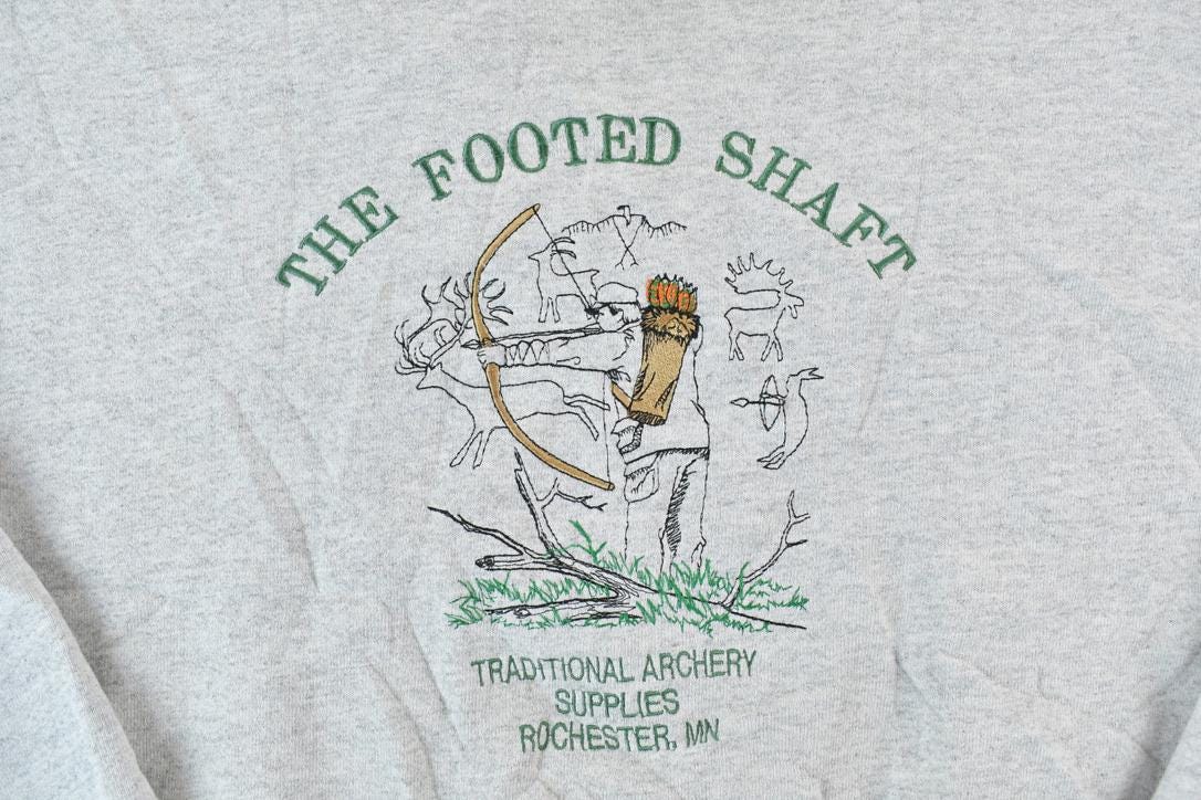 Vintage 1990s The Footed Shaft Archery Souvenir Heavyweight Crewneck Sweatshirt
