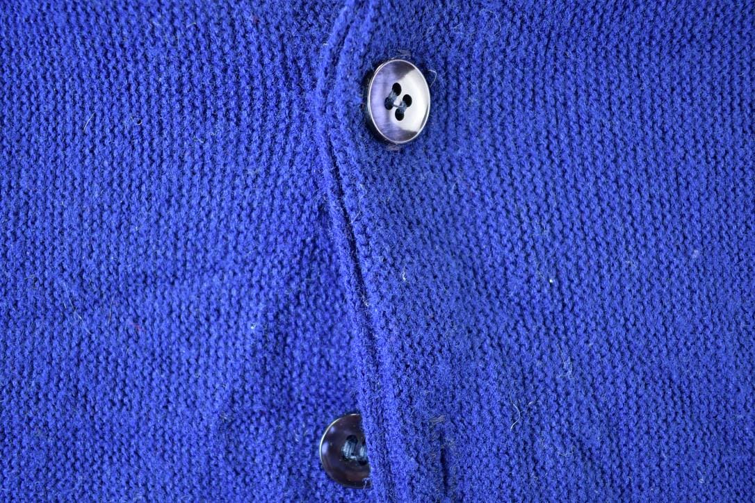 Vintage 1970s Orlon Camous Knit Perfect Mild Distress Cardigan Sweater Made In USA