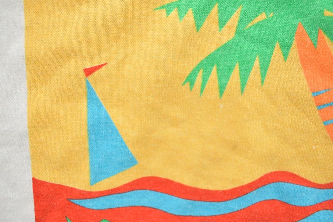 Vintage 1990s Sailboat And Palm Trees Souvenir T-Shirt