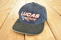 Vintage 1990s Lucas Racing Snapback Autograph Hat / 90's Embroidered Race Car Cap