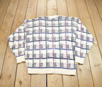 Vintage 1990s Crossings Knit Abstract Pattern Cardigan Sweater Made In USA