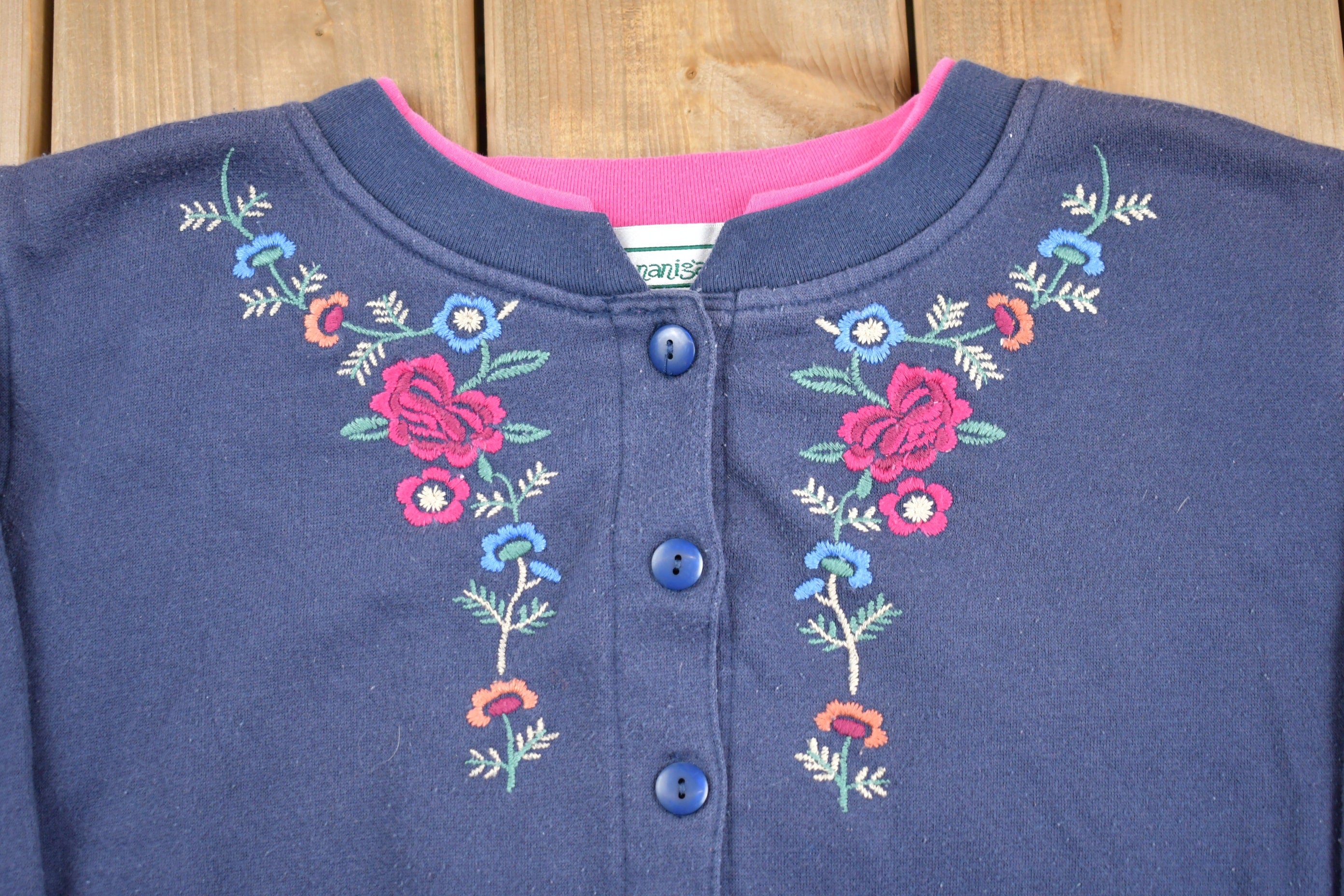 Vintage 1990's Shenanigans Floral Cardigan Sweatshirt