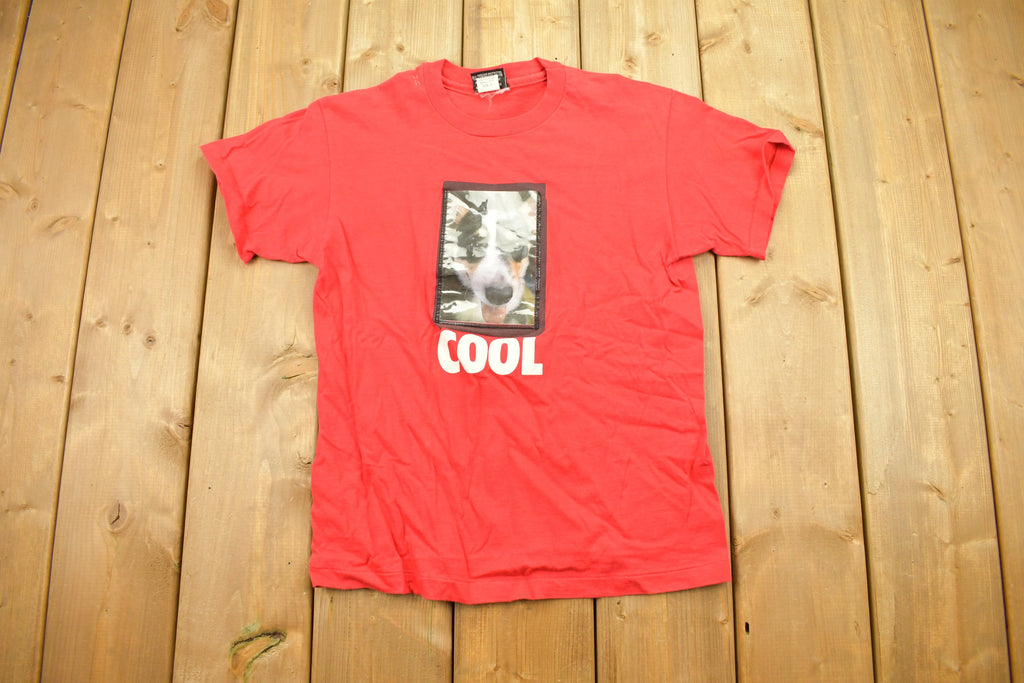 Vintage 1990s COOL T Shirt With Pocket For Photo