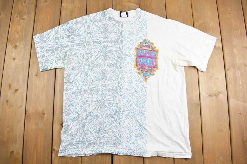 Vintage 1990s Beach Water Sport Gear Graphic T-Shirt
