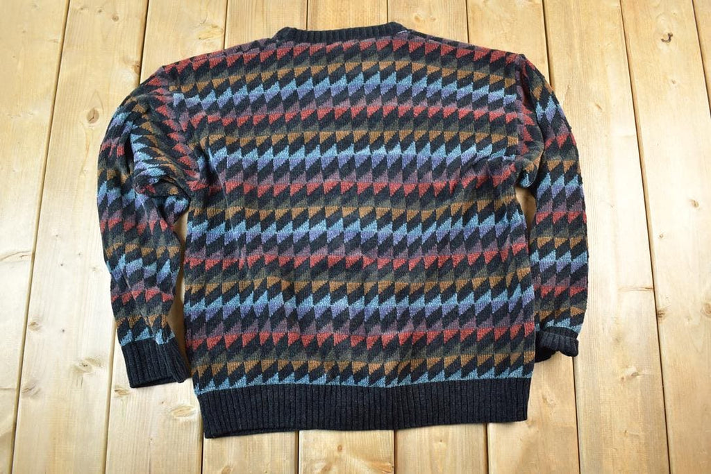 Vintage 1990s Dockers Knit Abstract Pattern Crewneck Sweater Mens M