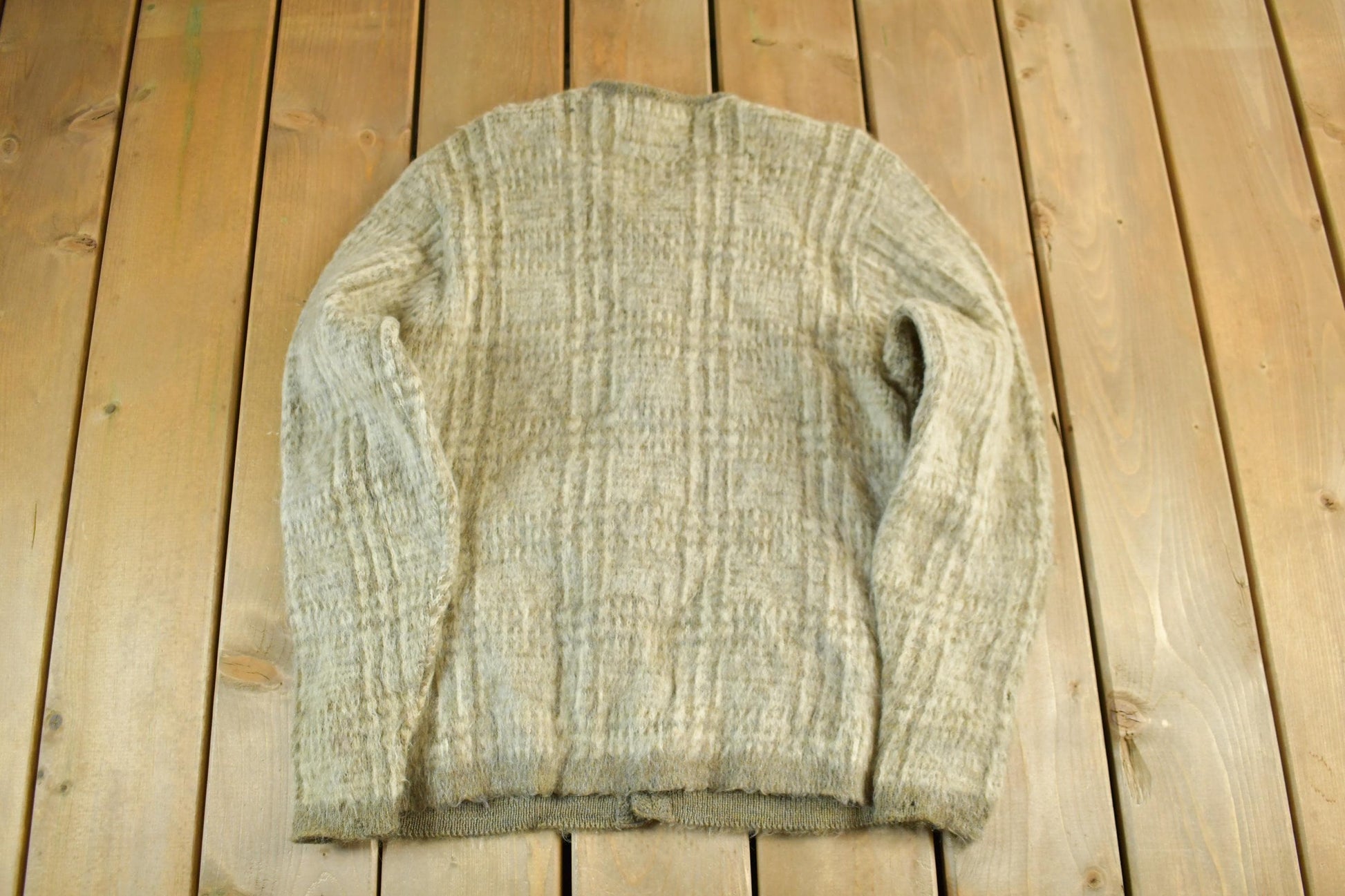 Vintage 1960s Jantzen Mohair Wool Grunge Knit Cardigan Sweater Adult Medium