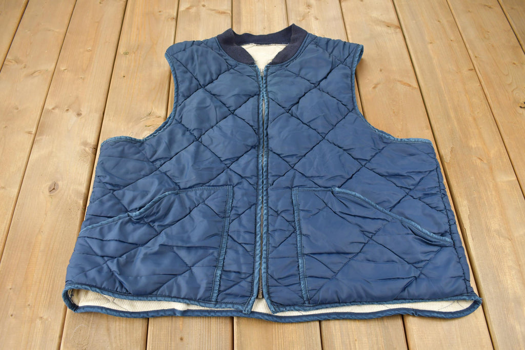 Vintage 1980s Diamond Quilt Vest Size L-XL