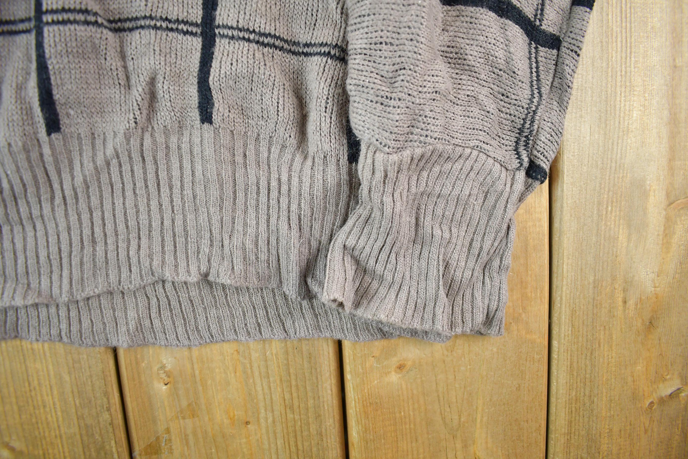 Vintage 1990s Knit Crewneck Sweater Adult L Cropped