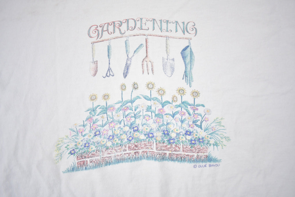 Vintage 1990s Blue Bayou Gardening Graphic T-Shirt