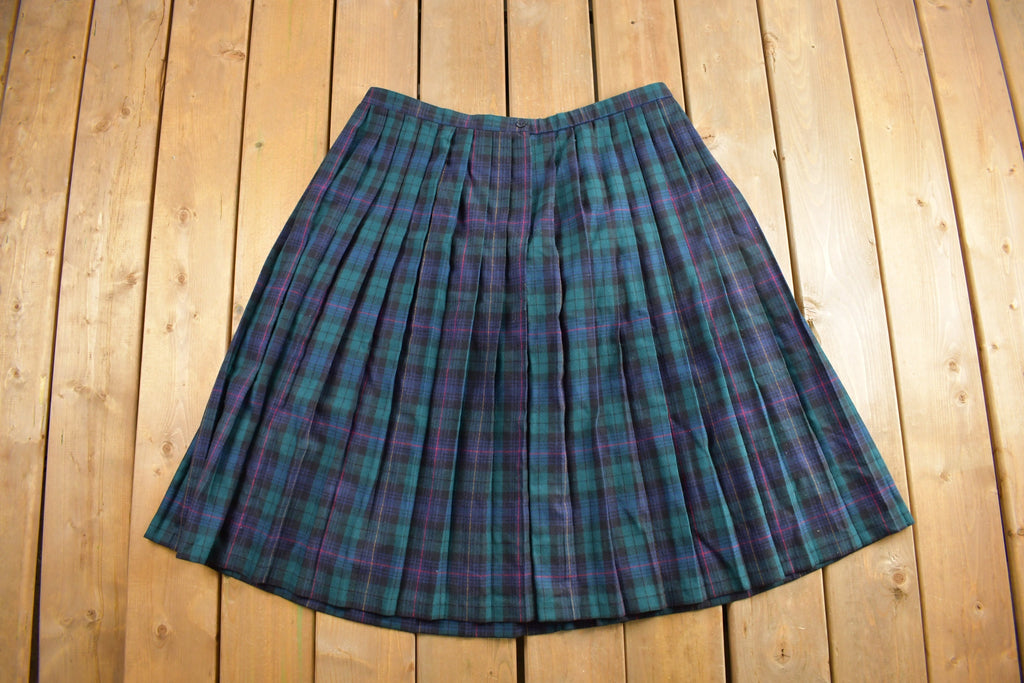 Vintage 1980s Alfred Dunner Tartan Plaid Skirt Size 38 x 29