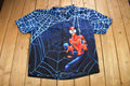 Vintage 2002 Spiderman All Over Print Button Up T-Shirt
