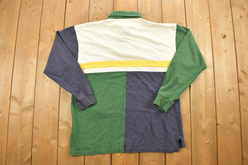 Vintage 90's St John's Bay Quarter Button Up Shirt / 1990's Button Up / Vintage Flannel / Casual Wear / Pattern Button Up / Colorblock