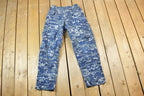 Vintage 1990s Navy Blue Digital Army Camouflage Cargo Pants Size 27 x 31 / Streetwear / Army Pants / Military Pants / Vintage Cargos