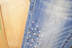 Vintage Deadstock Y2K Grace In LA Bedazzled Bootcut Low Rise Jeans Women's Size 26 x 32