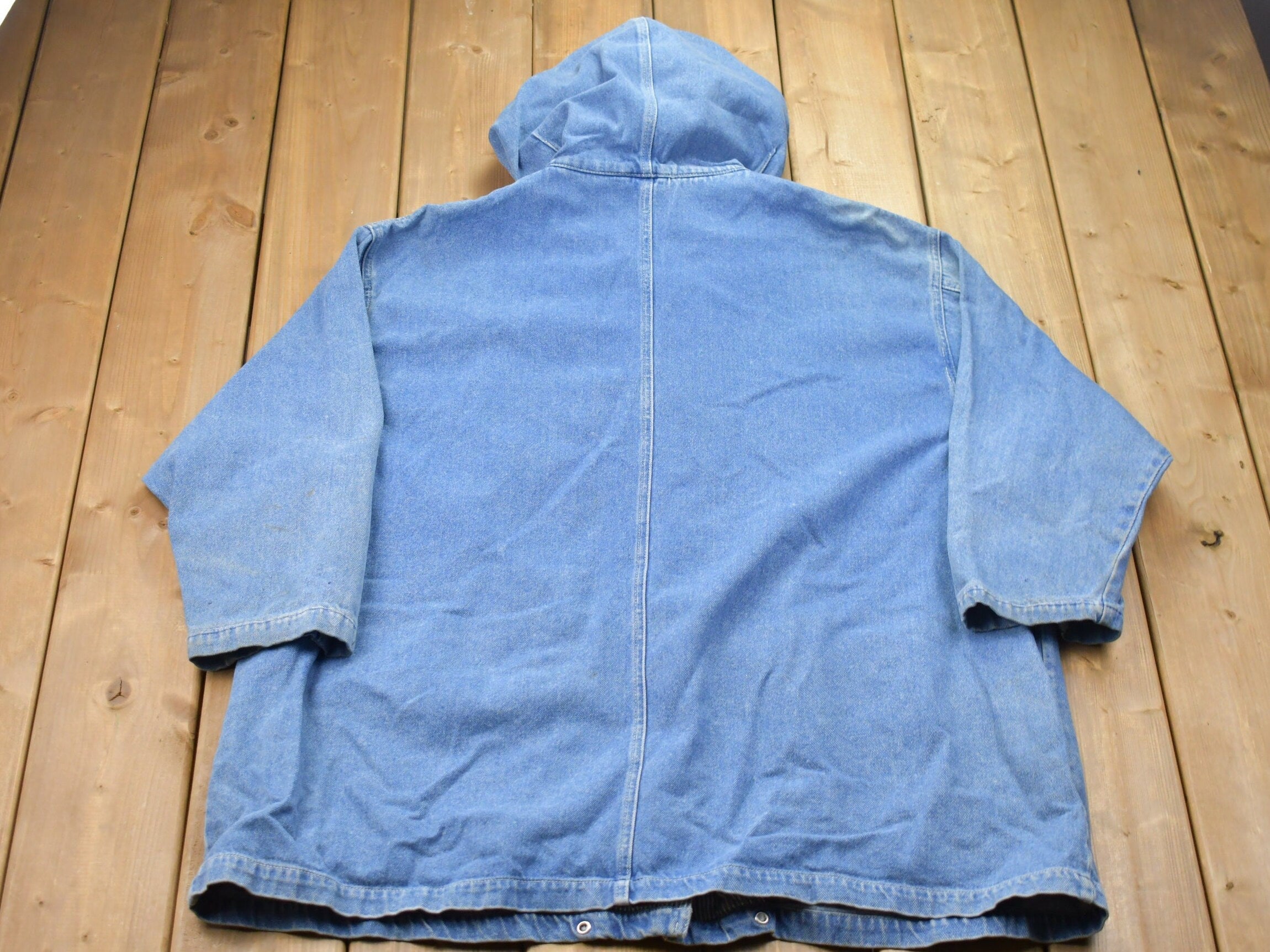 Vintage 1990s Andy Johns Woman Denim Hooded Jean Jacket