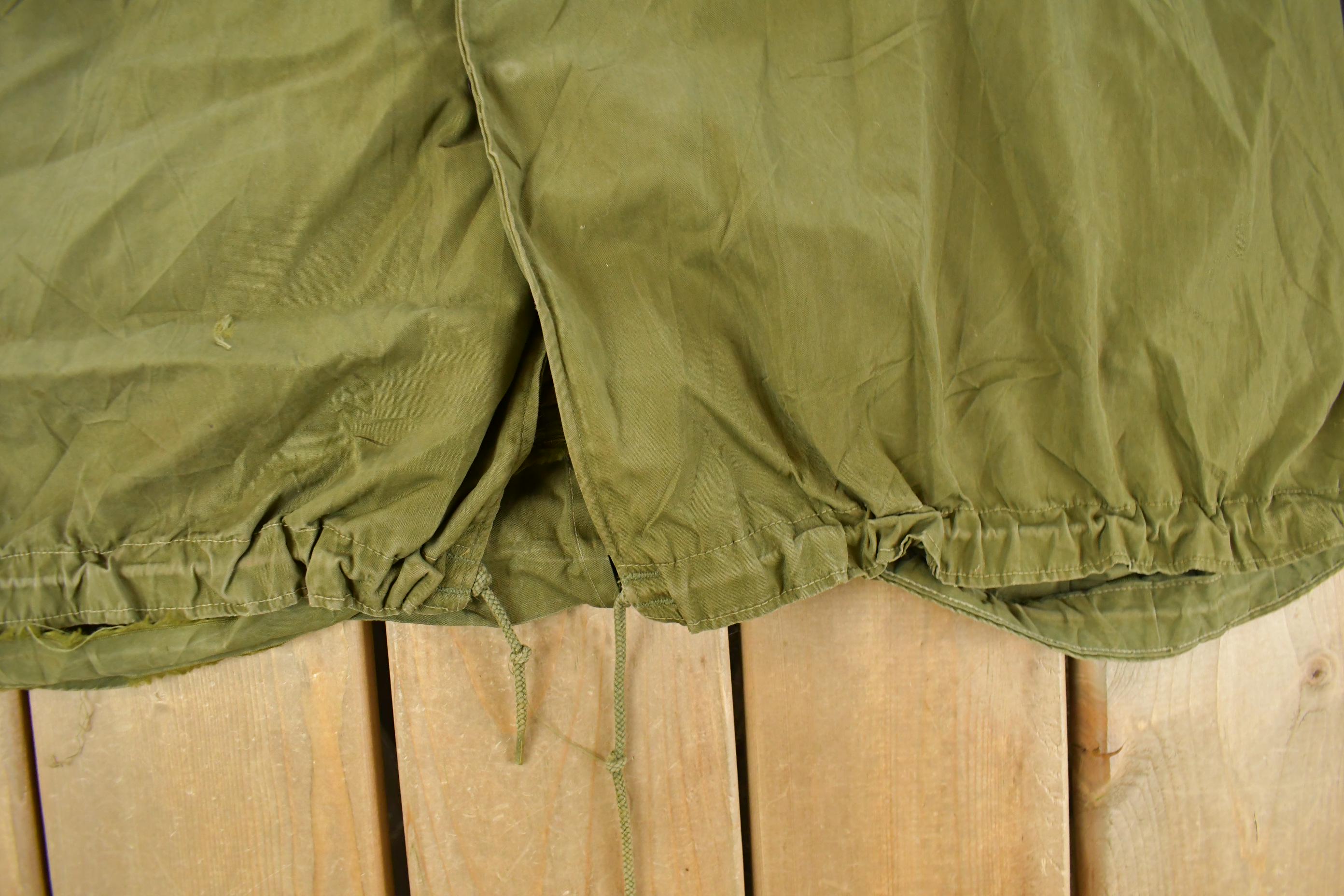 Vintage 1970s Military Hooded Lined Parka Jacket Men's XL