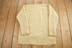 Vintage 1980s Golden Cable Knit Crewneck Sweater