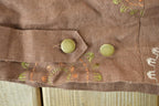 Vintage 1990s Alexandra Bartlett Embroidered Pattern Women's Linen Button Up Shirt
