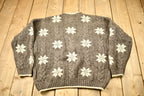 Vintage 1990s Pure Wool Cable Knitted Crewneck Sweater
