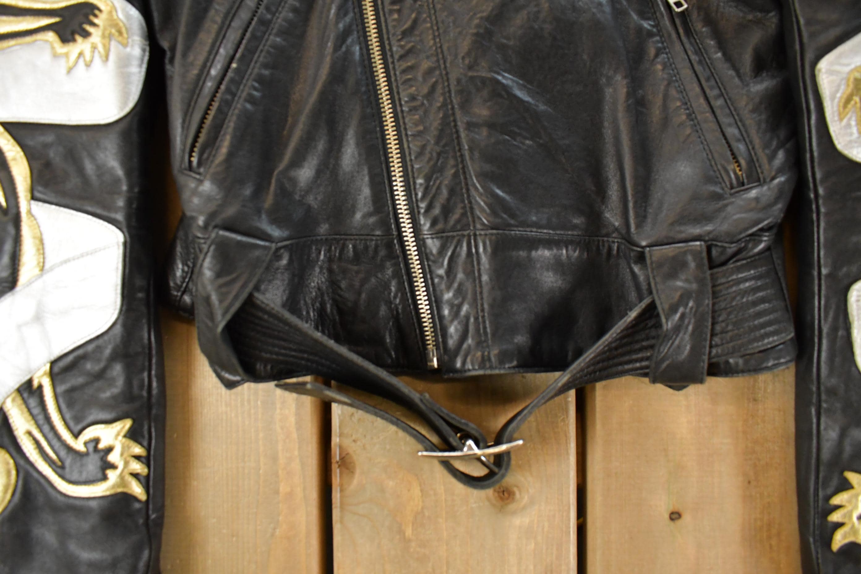 Vintage 1980s Michael Hoban North Beach Motorcycle Leather Jacket Women's XS-S